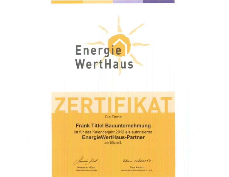 Autorisierter Energiewerthaus-Partner 2012